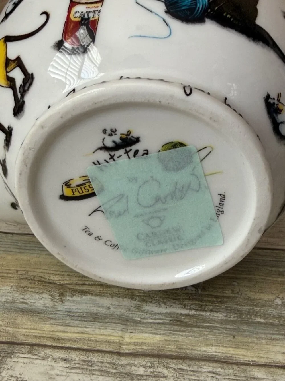 Paul Cardew Cat Kit-Tea Teapot Kitty Cat Where Have You Been Ceramic England - Picture 15 of 15